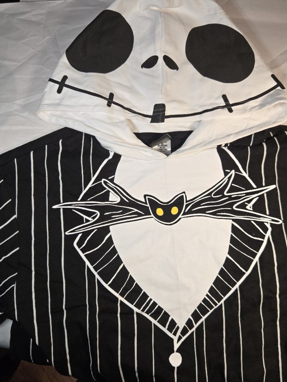 Adult Jack Skeleton Black & White Hooded Costume Shirt